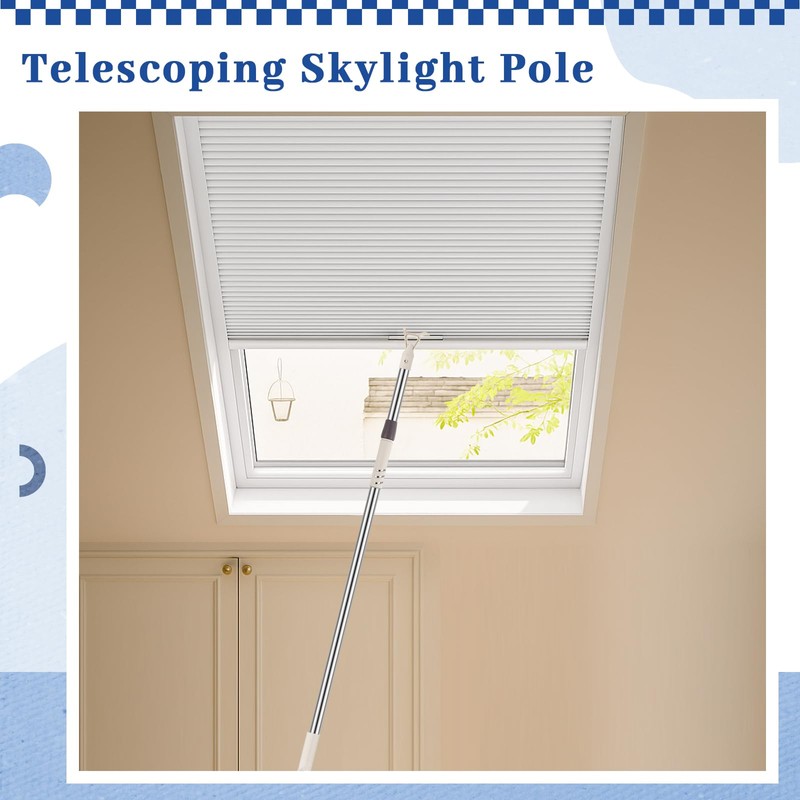 Reallnaive 1 Pack Telescoping Skylight Pole with Hook up 47