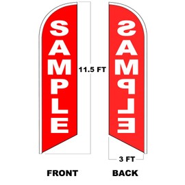 4 Less Co Manicure Pedicure Windless Swooper Flag Feather Banner Sign 3x11.5 ft Tall (Flag Only) pq24