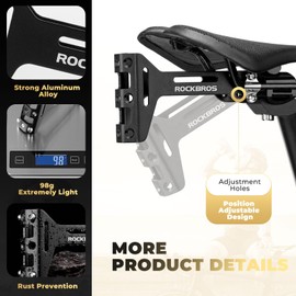 ROCKBROS Bike Bottle Holder Adapter, Bottle Cage Mount Adapter for 2 Water Bottles Adjustable Aluminum Alloy Seat Post Bottle Shelf Adapter for Road Bikes MTB Kids Bike Fits Bike Accessories