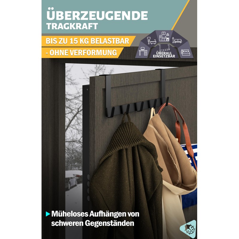 Menz Door Coat Rack for Hanging, Made of Stainless Steel,