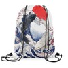jejeloiu Koi Fish Drawstring Backpack 13"x15.7" Japanese Wave Sports Gym