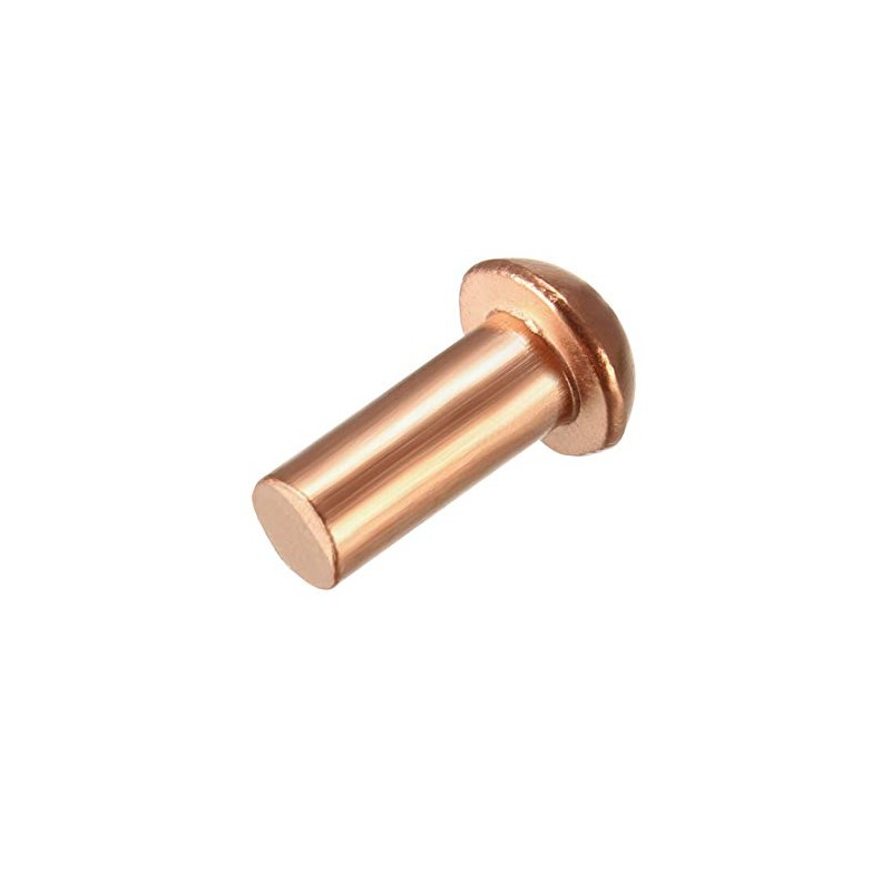 sourcing map 50 Pieces 13/64" x 15/32" Copper Round Head