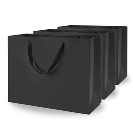 Argivean Black Gift Bags Extra Large: 3pcs 16x6x12 Inch Gift Bags With Handles For Wedding Party Birthday Business