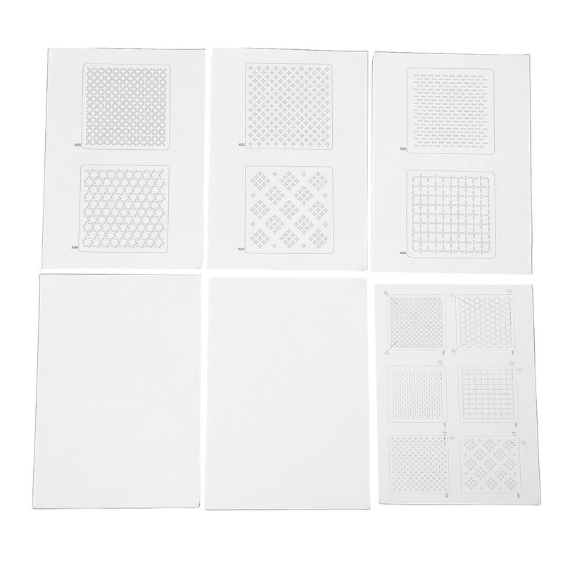 Tomotato Water-soluble embroidery patterns, Sashiko Stitch embroidery paper, 6 pieces