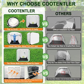CooTentler Pop Up Paint Booth 6x6x6ft Portable Spray Tent with Black Floor, Mesh Door and Mesh Window for Furniture, Auto Parts & Other Items Painting Works