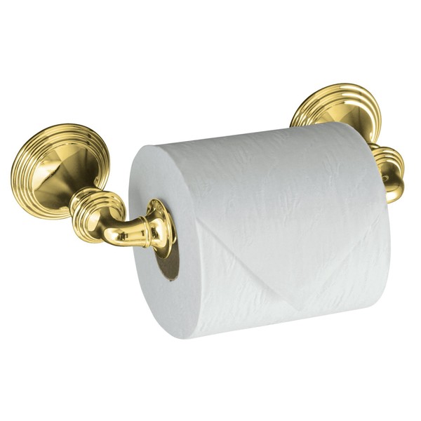 KOHLER K-10554-PB Devonshire Toilet Tissue Holder, Vibrant Polished Brass