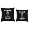 Big Brain Energy Designs Big Brain Energy-Female Genius Throw Pillow,