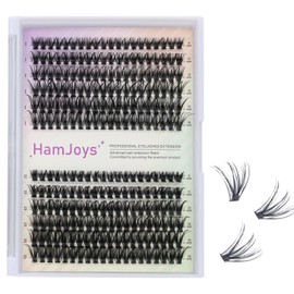 HAMJOYS Lashes Clusters 40D 50D D Curl Cluster Lashes Extension Individual Lashes 9-16mm Tray Faux Mink Lash Clusters Extensions Individual Lashes lashes wispy DIY Eyelash (40+50D-0.07D-9-16mm)