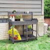 Yaheetech Outdoor Potting Bench Table Potters Benches Garden Workstation for