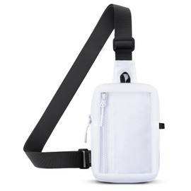 USHAK Small Sling Bag Crossbody Backpack for Men and Women White