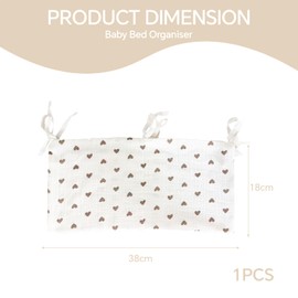 svpfuo Changing Table Organiser, Baby Bed Organiser, Bed Bag, Double Layer Baby Bed Side Organiser, Double Pocket Cotton Fabric Pram Hanging Bag, Organiser Bed Hanging