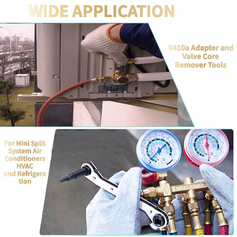 R410a Adapter for Mini Split System, Charging Vacuum Port Adapter,
