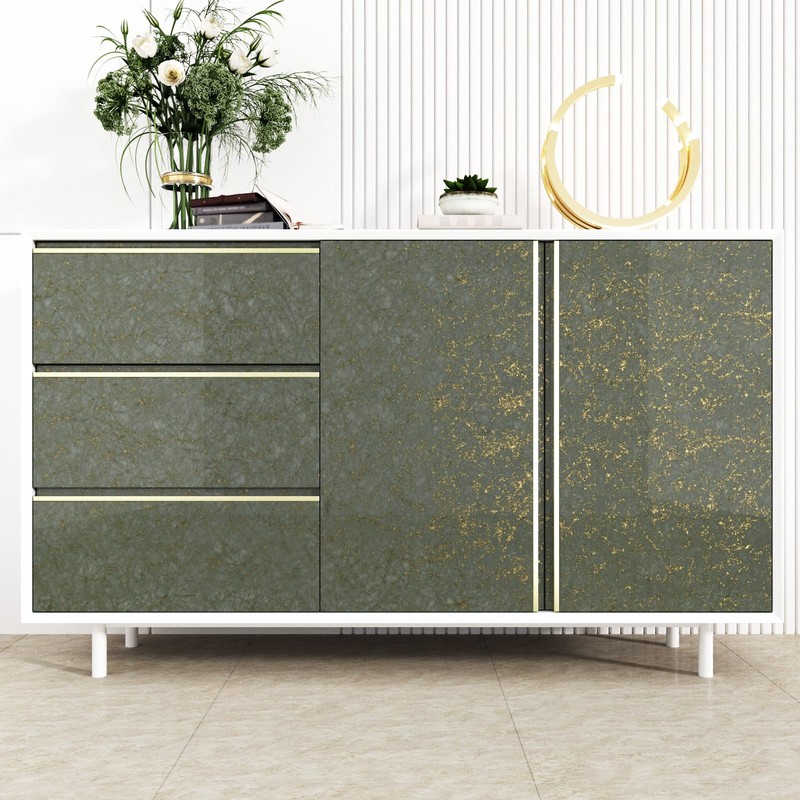 Wallderful Gradient Gray Gold Marble Wallpaper Green Grey Kitchen Countertop