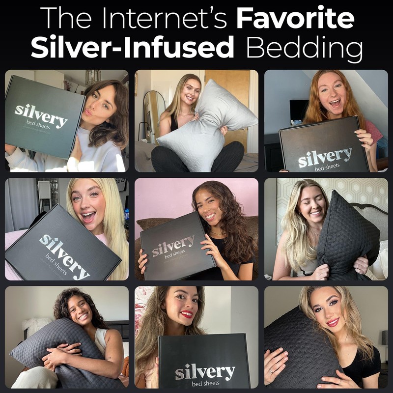 Silvery Silver Infused Bed Sheets Set - Ultra-Soft Temperature-Regulating Fabric