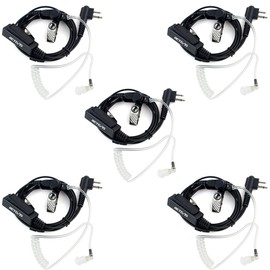 Retevis Covert Tube Walkie Talkie Earpiece with Mic, only Compatible with Motorola R2 CP100D CP185 CP200 CP200D CLS1410 CLS1110 BPR40 BPR40D Walkie Talkie, Full Size PTT, Surveillance Headset(5 Pack)