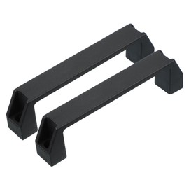 PATIKIL Plastic Pull Handles 180mm Hole Centers, 2 Pcs Square Drawer Pulls Kitchen Hardware for Luggage Mechanical Equipment Door Cupboard Handle, Black