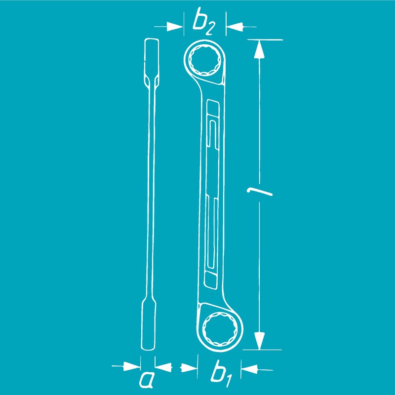HAZET Double Mouth Glasses Wrench (Straight) 0.5 x 0.5 inches
