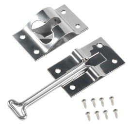 BDZMC 2PCS RV Door Latch, 6'' T-Style Exterior Door Hold Hook & Keeper, Stainless Steel Entry Door Holder for Trailer, Camper, Cargo, Truck, Motorhome (6inch)