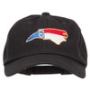 North Carolina State Flag Map Embroidered Unstructured Washed Cap -