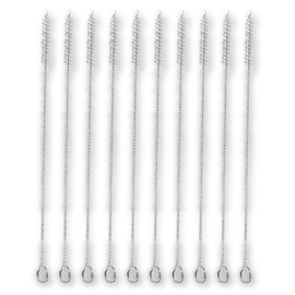 Straw Brush [10 pieces] White Straw Washing, Test Tube Cleaning (Length 6.9 inches (17.5 cm) [10 pieces]