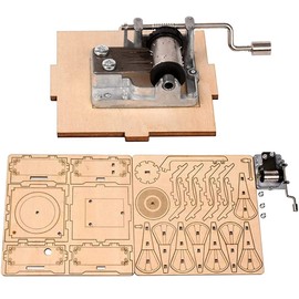 Qanye Wooden Music Box, Sounding Music Box, Classic Music Box, 3D Wooden Puzzles Model Kit, Music Box, Gramophone Music Box, for Birthday Gift, Music Box, Home Decor Accessories