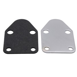 YUCHENSHLP SBC Chrome Fuel Pump Block Off Plate With Gasket 283 327 350 383 400 SB Chevy