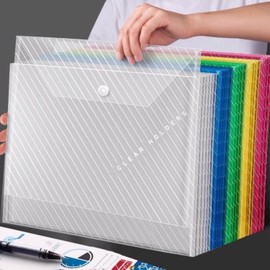 30 Piezas Carpetas Organizadoras de Documentos 32 x 23.5 cm, sobres de plástico con cierre a presión tamaño A4, Bolsa de Documentos de Plástico de PVC Resistente al agua para suministros de oficina