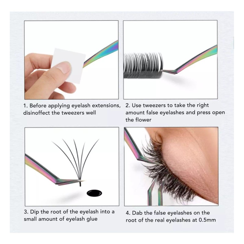 Xiaoya Pinza Para Extensión De Pestañas Mink Técnica Volumen Ruso