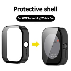 KUSINHOKA Pack of 2 Hard Case for CMF by Nothing Watch Pro with Anti-Scratch Screen Protector, HD Clear Screen Protector 360° All-Round Full Coverage Ultra Thin Shockproof PC Protective Case