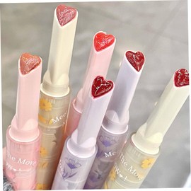 Brillo de labios 6 unids/set lápiz labial de gelatina en forma corazón brillo labios hidratante nutritivo 6 colores larga duración antiadherente brillante bálsamo labial maquillaje para m.