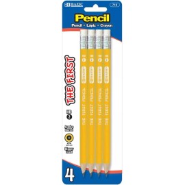 BAZIC #2 The First Jumbo Premium Yellow Pencil (4/pack)