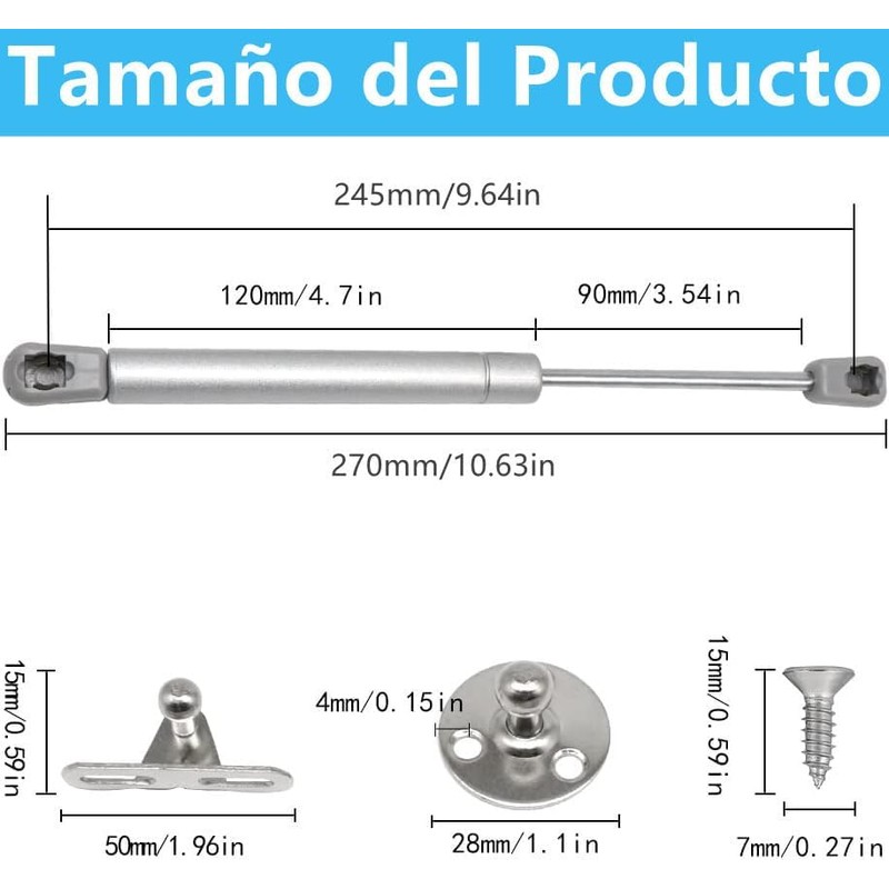 6 Piezas Soporte de Elevaci?n de Puntales de Gas Hidr?ulico