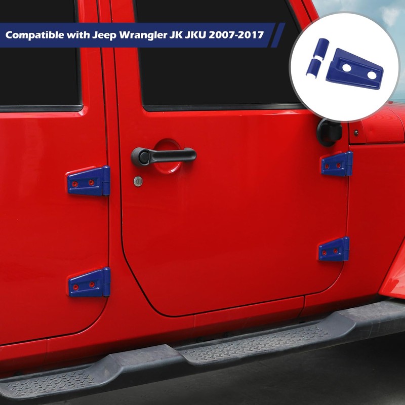 RT-TCZ for Jeep JK Door Hinge Covers Protector Trim Blue
