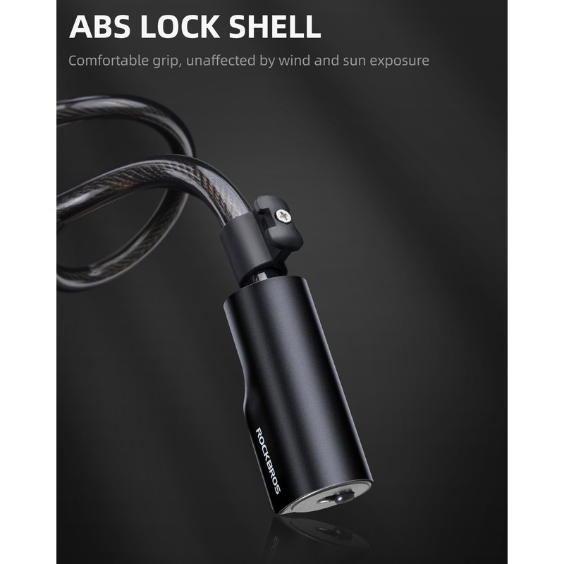 ROCKRBOS Bike Cable Lock with Key, ABS Lock Shell, 2