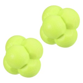 PATIKIL Bounce Reaction Balls, 2 Pack Coordination Ball Agility & Speed Reflex Training Game Sports Ball TPR High Difficulty for Baseball Soccer Softball Basketball, Yellow Color
