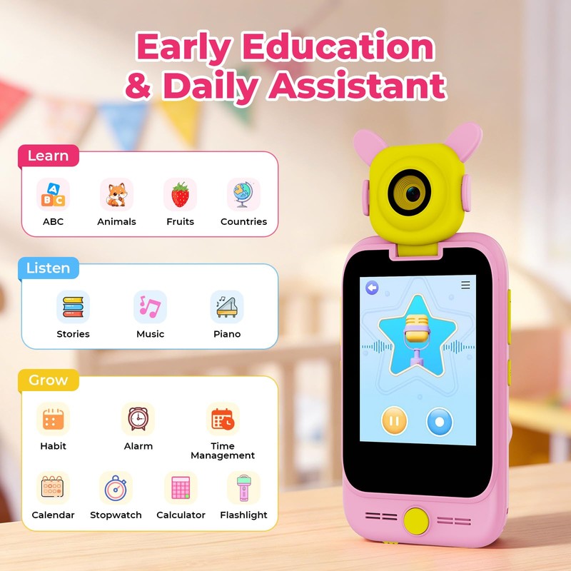 Kids Smart Phone Gifts for 3 4 5 6-8 Year