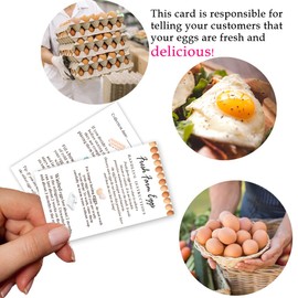 MAOSH Fresh Farm Eggs Handling Instructions, Egg Handling Instructions for Farm Fresh Eggs, Egg Handling Instruction Card, Colored Egg Design Card, 2x3.5'' inches Business Card Size, Set of 50