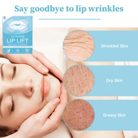 Anti Wrinkle Patches for Lip, 6 Pcs Facial Smile Line Patches Smooth Fine Lines and Wrinkles Lip Mask Overnight for Wrinkle Repair Face Tape for Sleeping