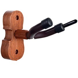 PUNK Violin Viola Wall Mount Hanger,Violin Viola Hook,Mahogany Violin holder,with Bow Hook,Home & Studio Wall Mount Violin Hangers (Mahogany)