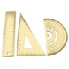 Cionyce Brass Mini Ruler Set,Triangle Ruler & Protractor & 4