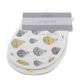 Newcastle Classics NC-HBB321 Heart Bib Set of 2 Bamboo Muslin Bibs, Meal Bibs, Traveler Free, 2-Piece Set