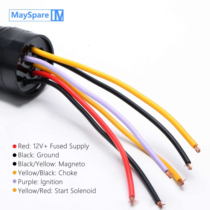 MaySpare Marine Ignition Switch, 6 Wire Keyed Marine Push Choke