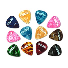 Cascha Plectrums for Acoustic Guitar Electric Guitar Ukulele Bass Guitar Picks Guitar Accessories Set of 12