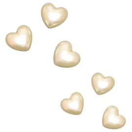 Za-Bi Accessories Parts, Charm, Pearl, Heart Shaped, Double Hole, 0.4 inch (10 mm), 0.47 inch (12 mm), 2 Types, Total of 90 Pieces, Pearl Beads, Resin Pearl, Mask Chain, Glasses Chain, Bracelet, DIY