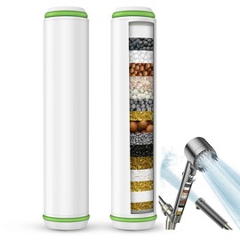 Pweran Shower Filter for Handheld Shower Head, 2 Pack 18 Stage Replacement Filters for Hard Water Remove Chlorine and Harmful Substances