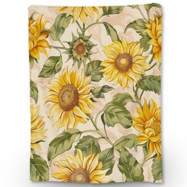 Ti Caldi Beautiful Sunflower Blanket - Ultra Soft, Fluffy, Lightweight Flannel Throw Blankets for Couch, Bed, Travel, Outdoor - Cozy, Fuzzy Home Decor, for Adults Kids Women Girls 60×50 in