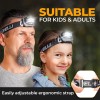 Foxelli LED Headlamp Flashlight for Adults & Kids, Running, Camping,