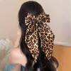 Large Leopard Hair Bow, Leopard Print Hair Bow Clips Silky