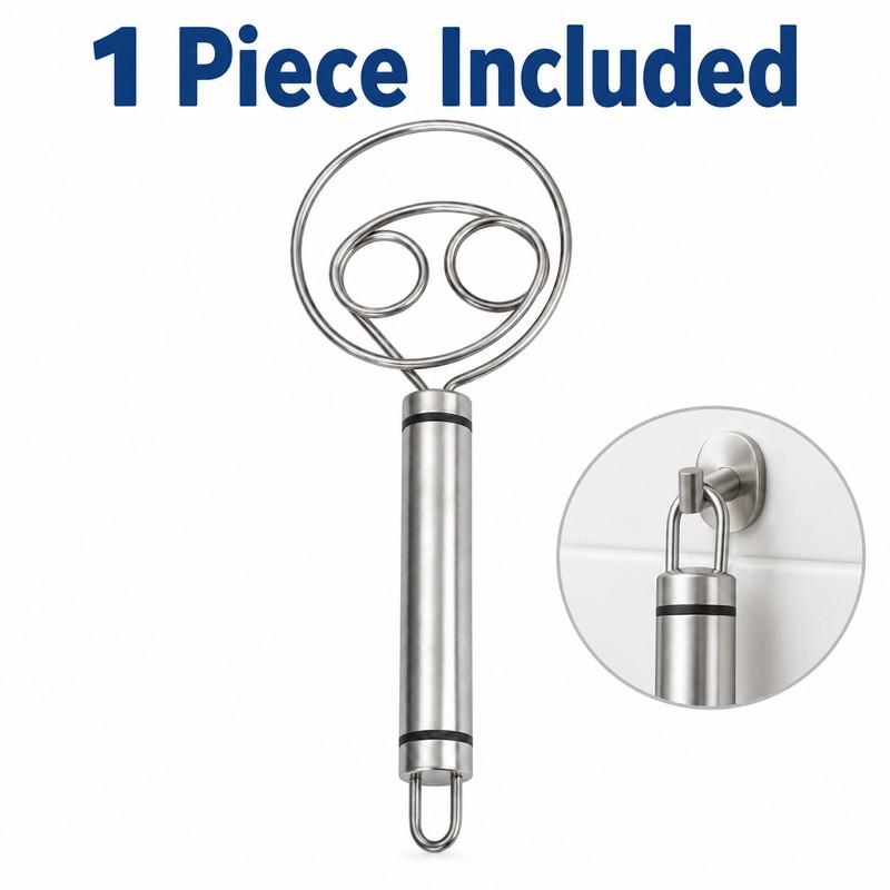 Stainless Steel Dough Whisk for Bread & Baking –Manual Dough