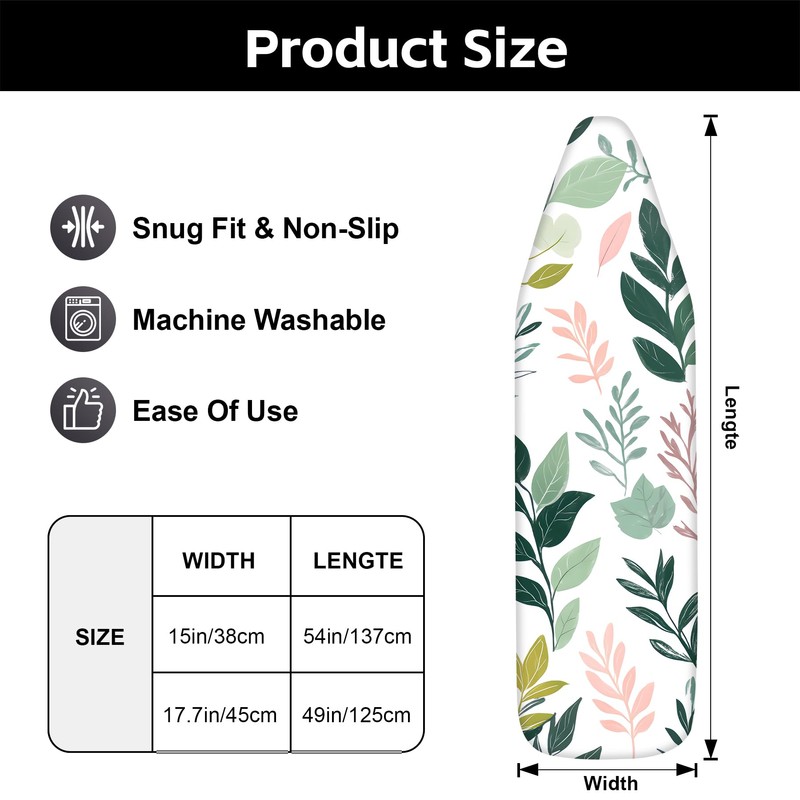 Ironing Board Cover, Standard Size 15" x 54" Thickly Padded